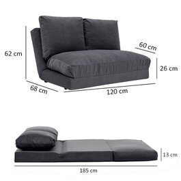 Atelier Del Sofa Taida - Sofá-cama de 2 plazas, Gris